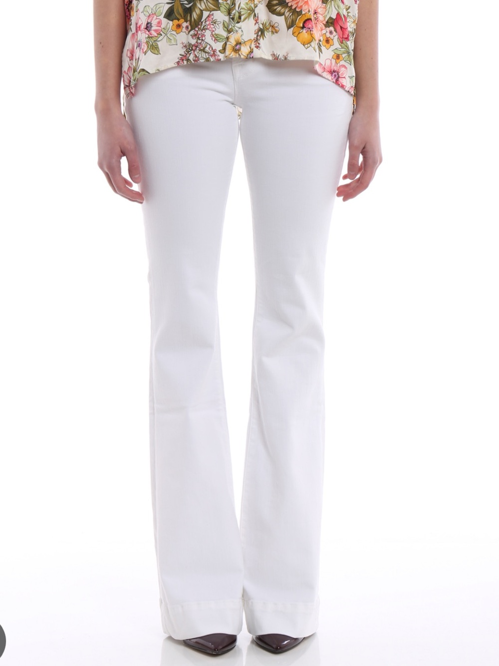 J Brand Women's Love Story Flare Leg Low Rise Jeans Stretch Denim White